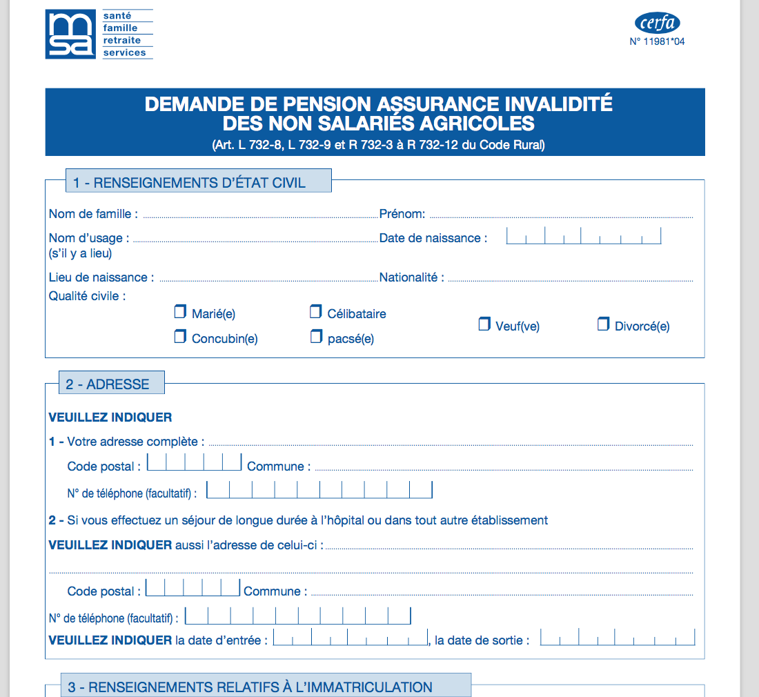 invalidite agriculteur