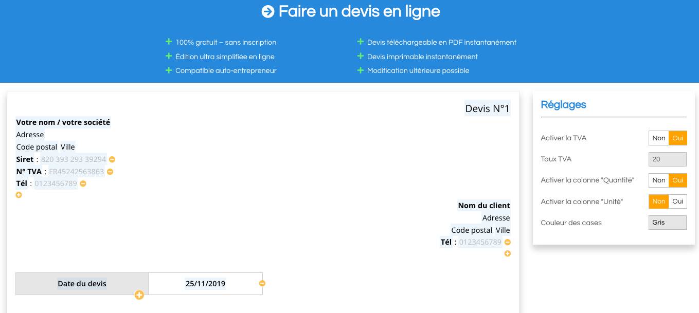 faire devis en ligne