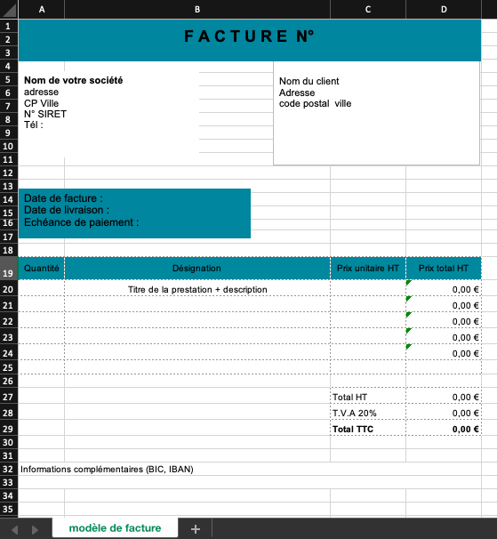 Modele De Facture Mise A Jour 2022