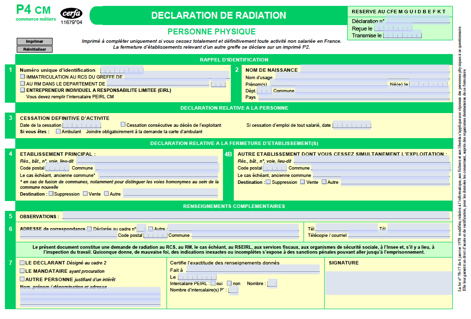 p4 radiation personne physique