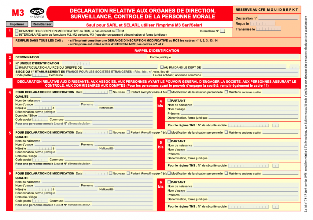 formulaire cerfa m3