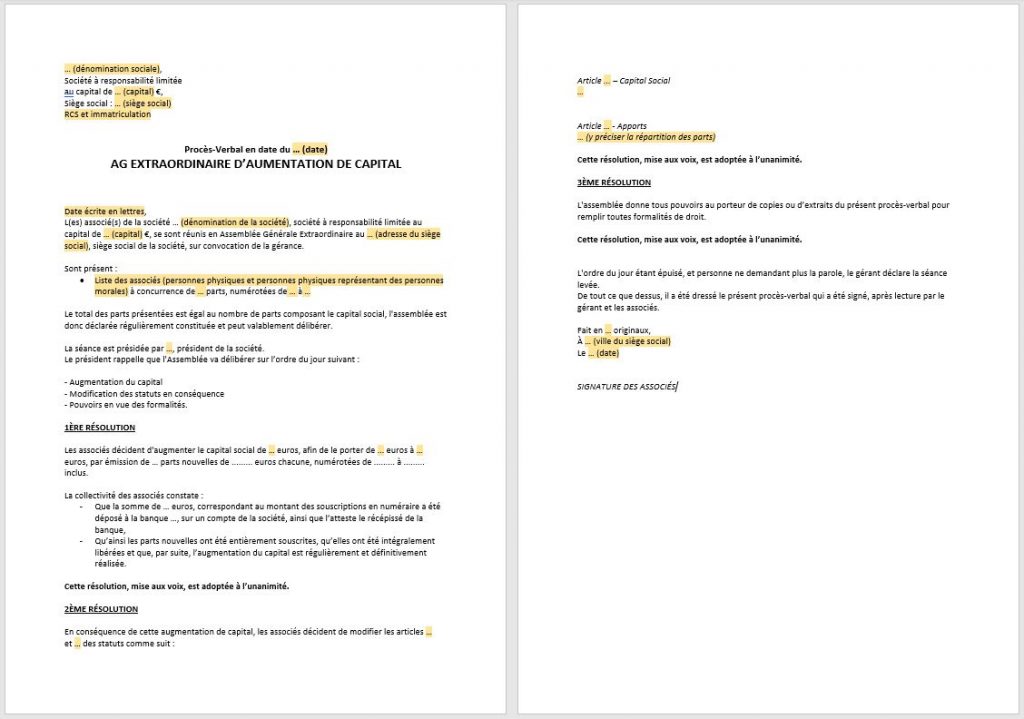 Modification des statuts sci