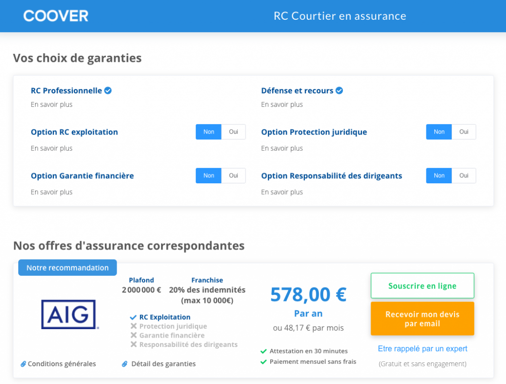 RC Pro courtier en assurances