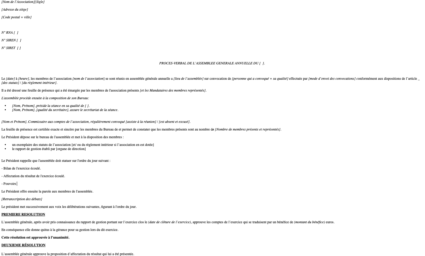 Pv D Ag D Approbation Des Comptes D Une Association Notre Modele Gratuit Mise A Jour 2022