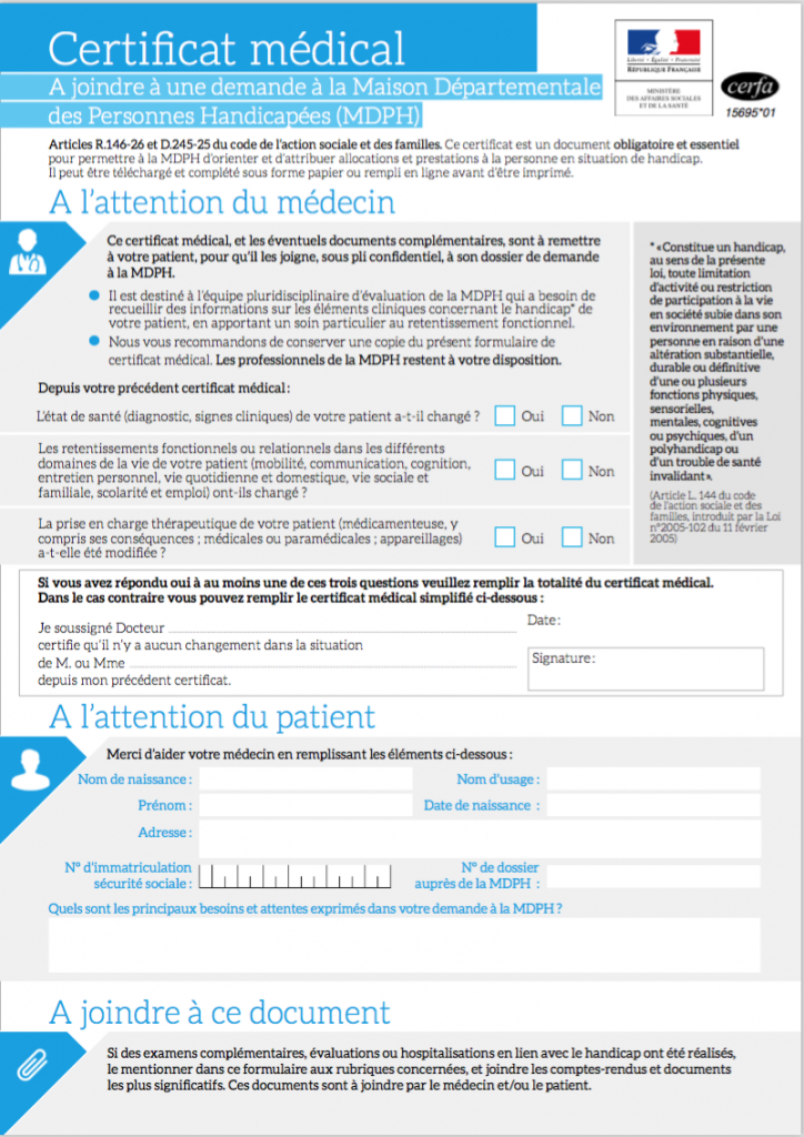 certificat medical mdph