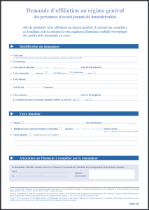 formulaire affiliation cpam 1