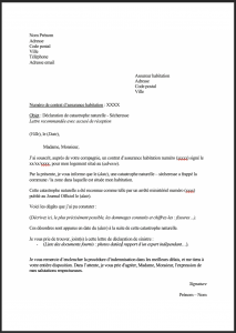 lettre type declaration secheresse assurance