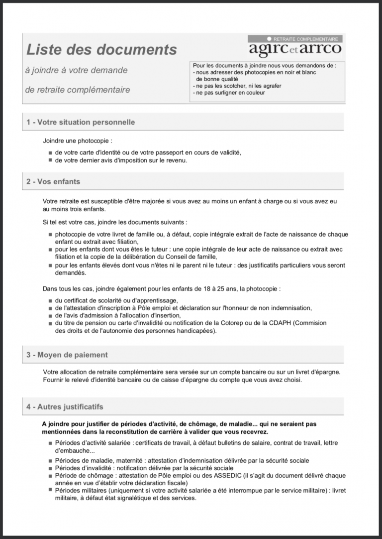 Comment faire une demande de retraite complémentaire AGIRC-ARRCO