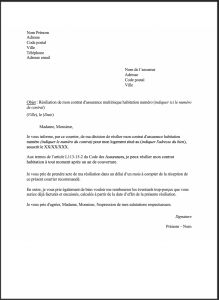 modele lettre resiliation assurance mrh hamon 1