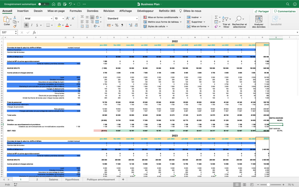 faire un business plan excel business plan