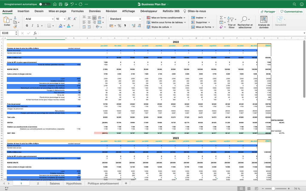 comment faire un business plan excel business plan bar