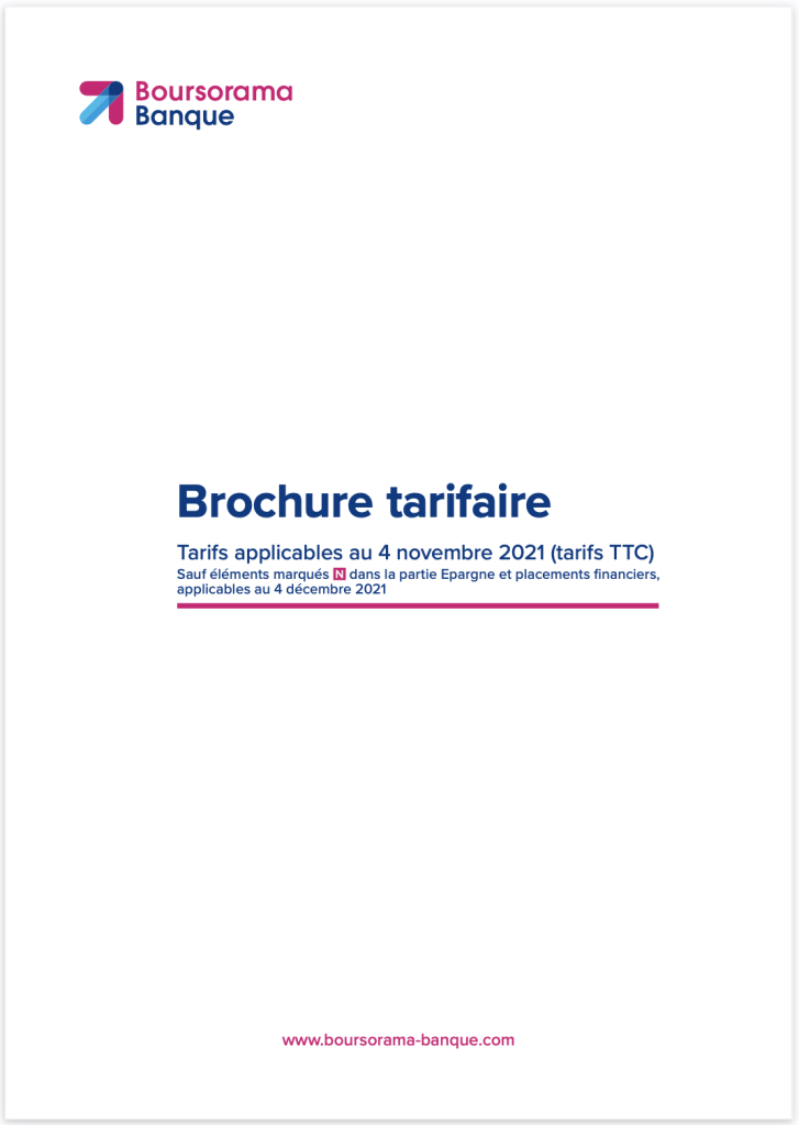 tarifs bancaires boursorama banque