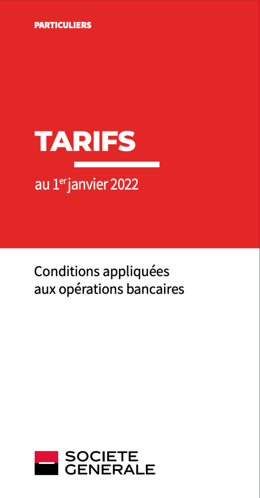 grille tarifaire societe generale 2023