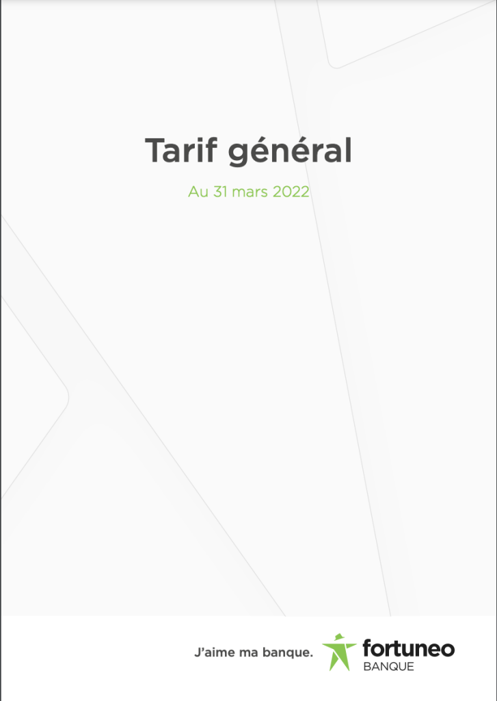 grille tarifaire Fortuneo 2022