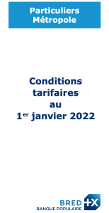 conditions tarifaires BRED 2022