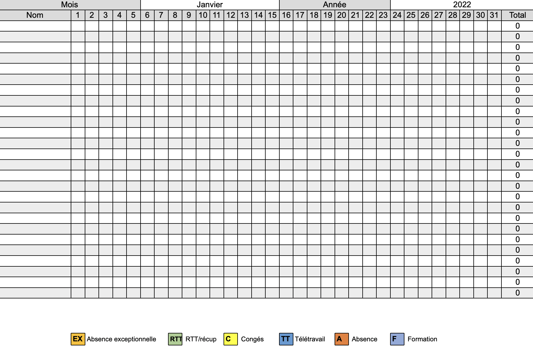 Modèles de planning Excel à télécharger gratuitement